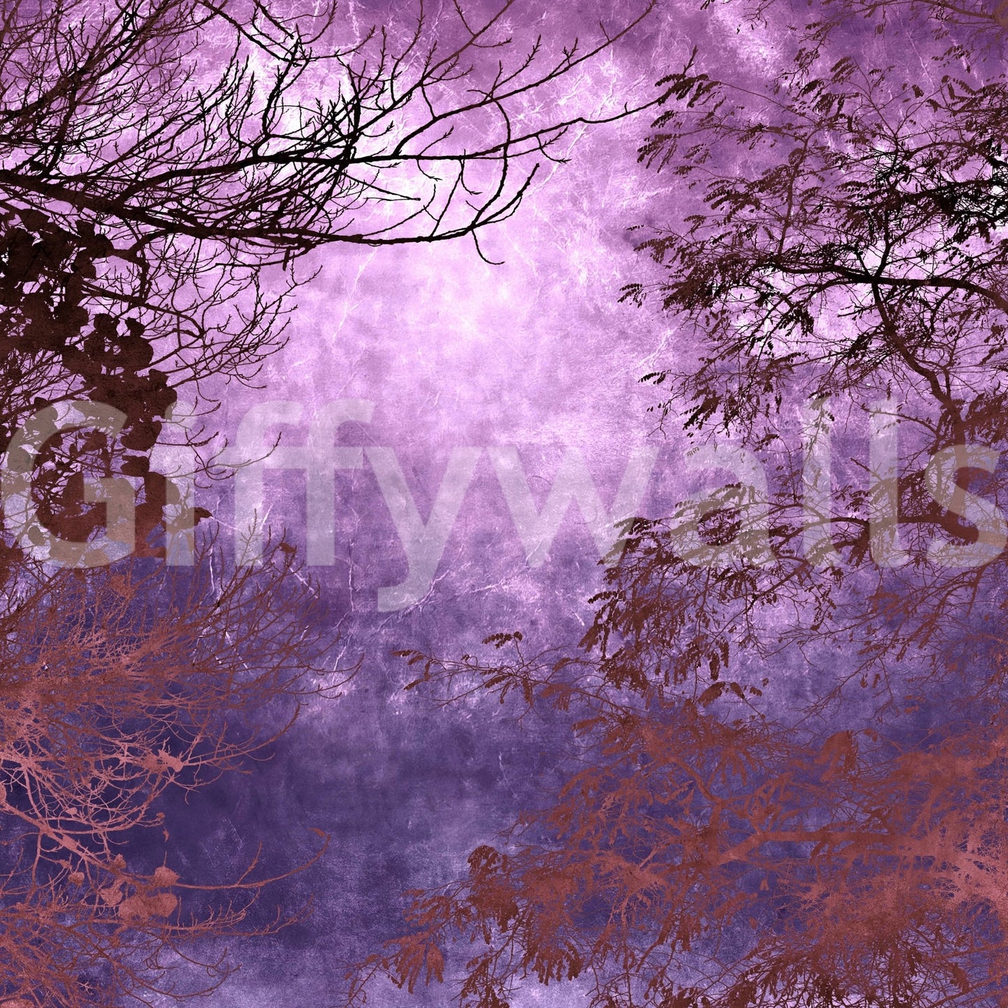 Interior decor Purple Woods deep color scheme wall hanging.