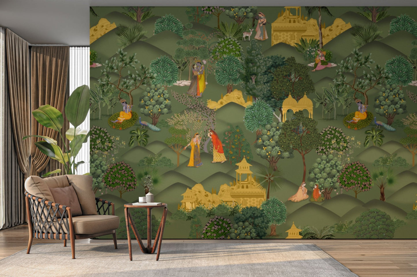 Peaceful Vrindavan Leela wall art