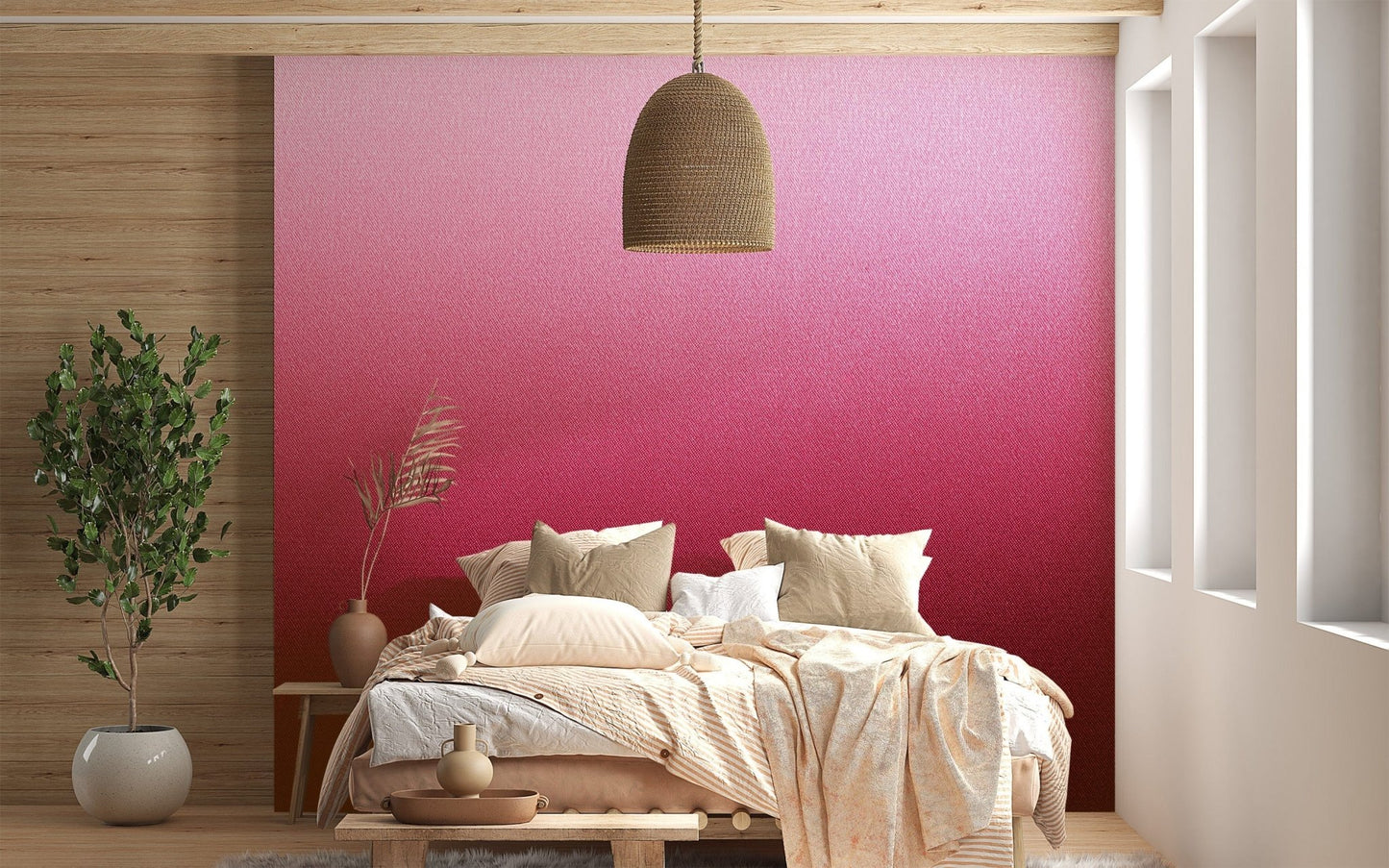 Radiant Pink Ombre Abstract Wall Mural - Giffywalls