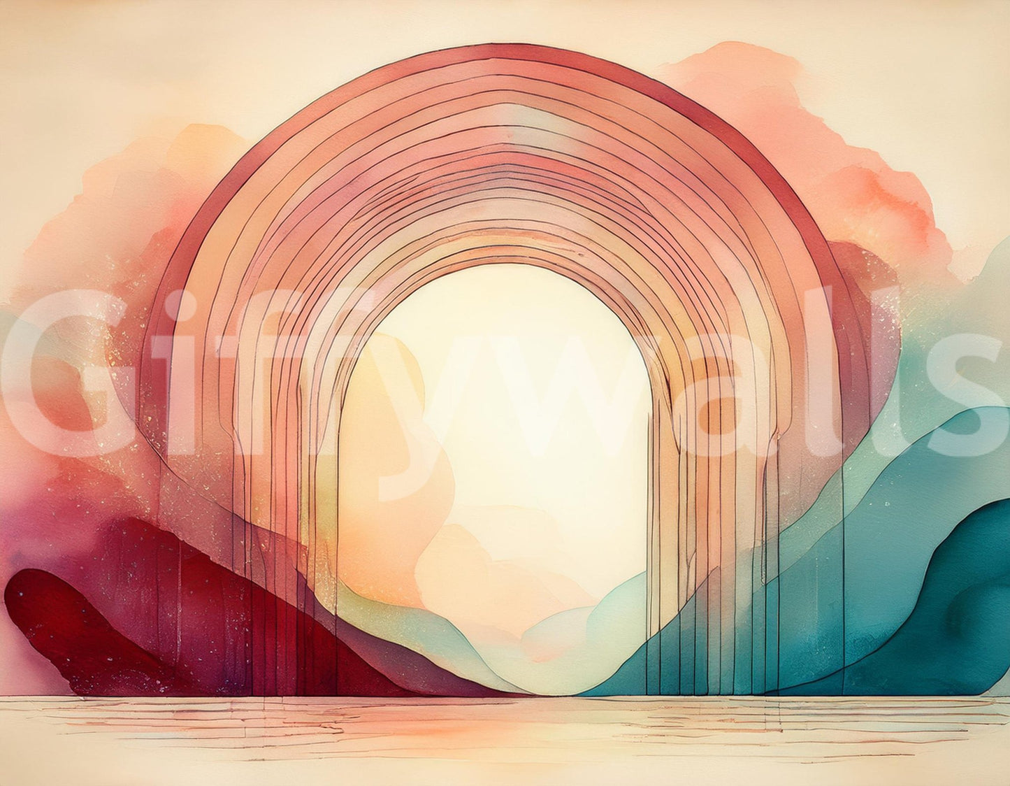Rainbow Dream Portal Wall Mural