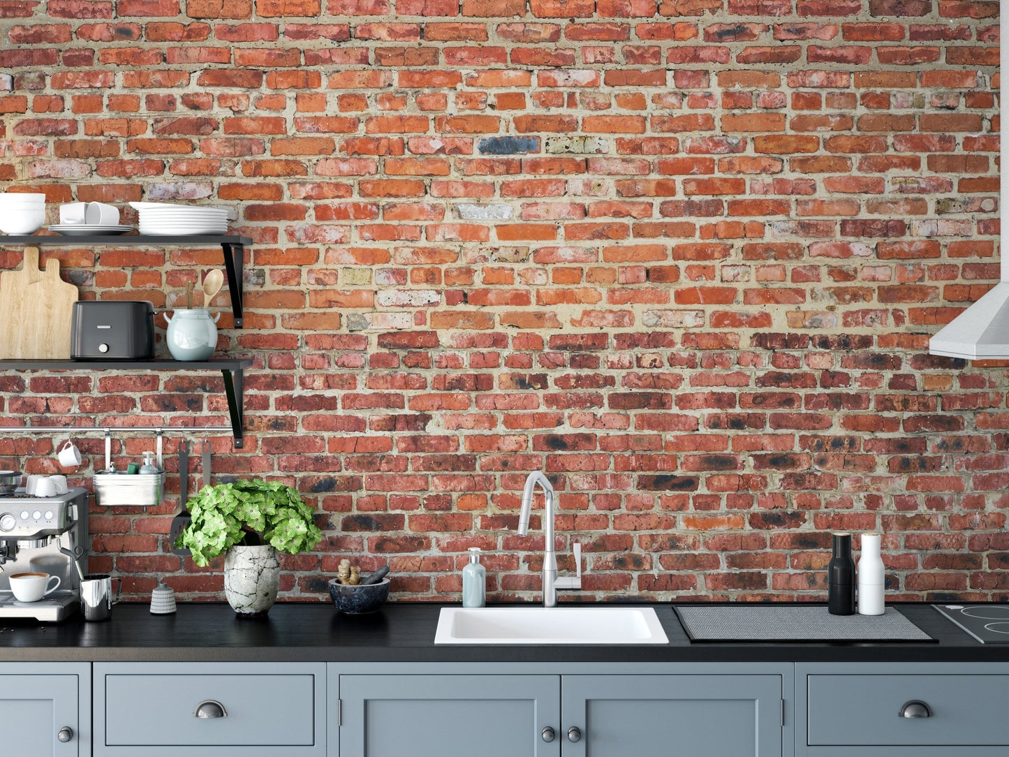 Classic red brick wallpaper for urban style A647