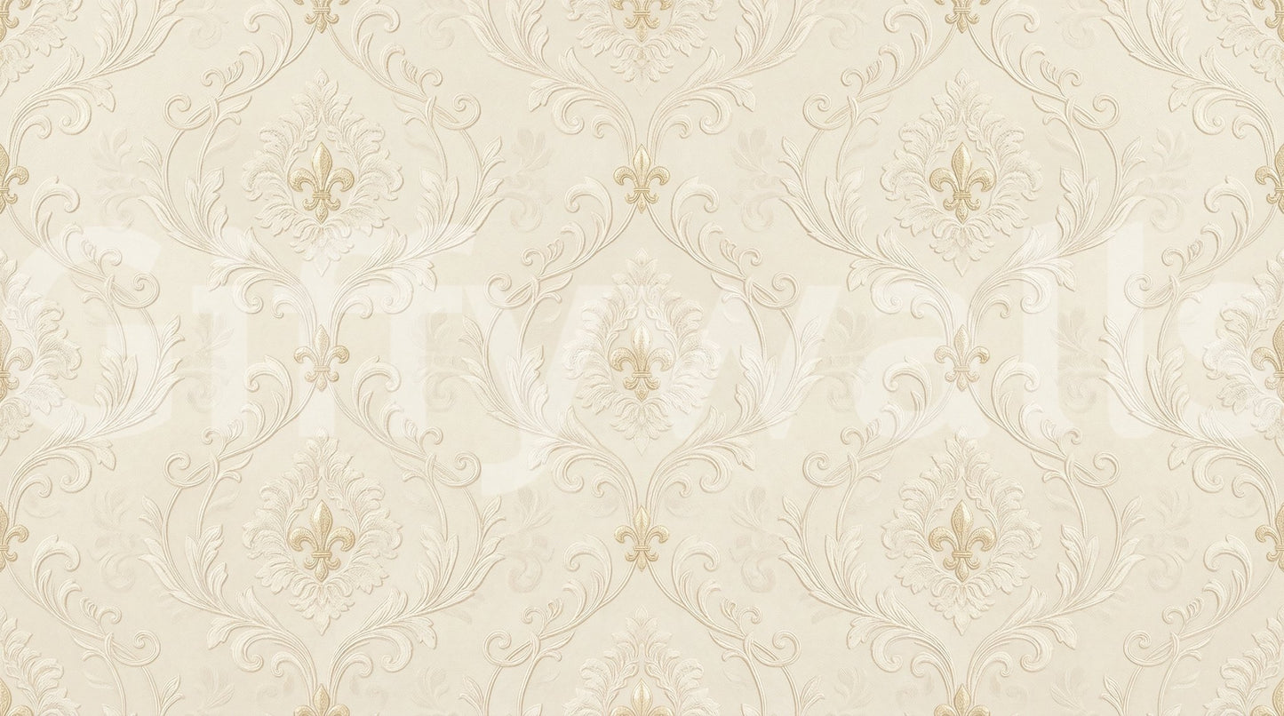 Elegant scroll pattern defines the Regal Scrollwork Elegance wall mural surface
