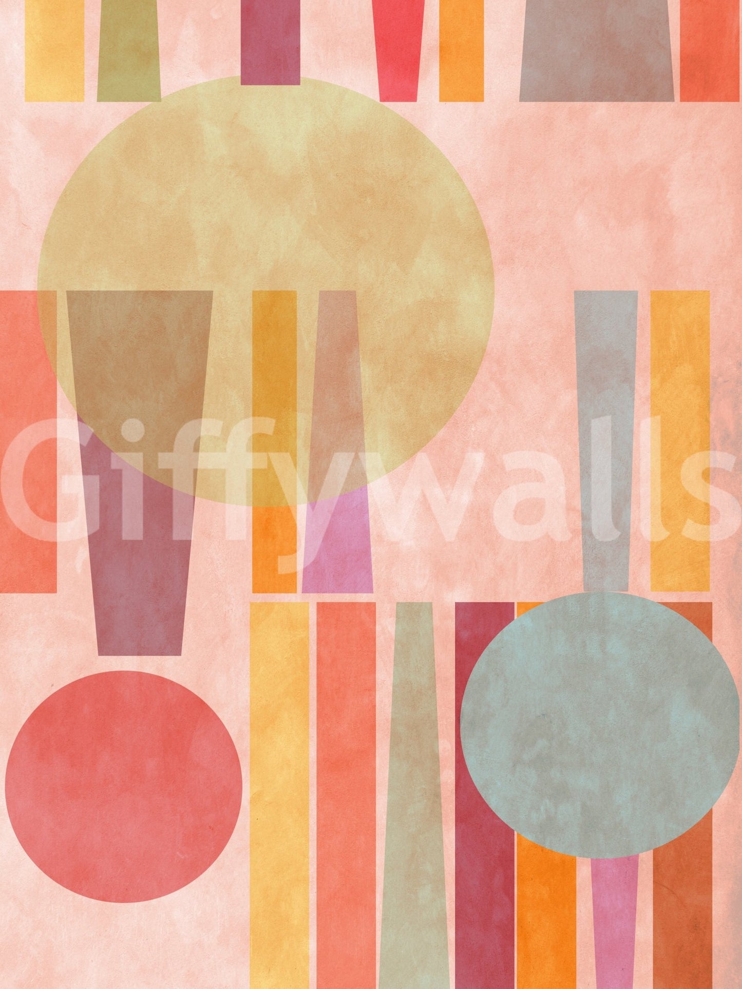 Artistic Retro Play wall mural with soft texture and balanced abstract layout