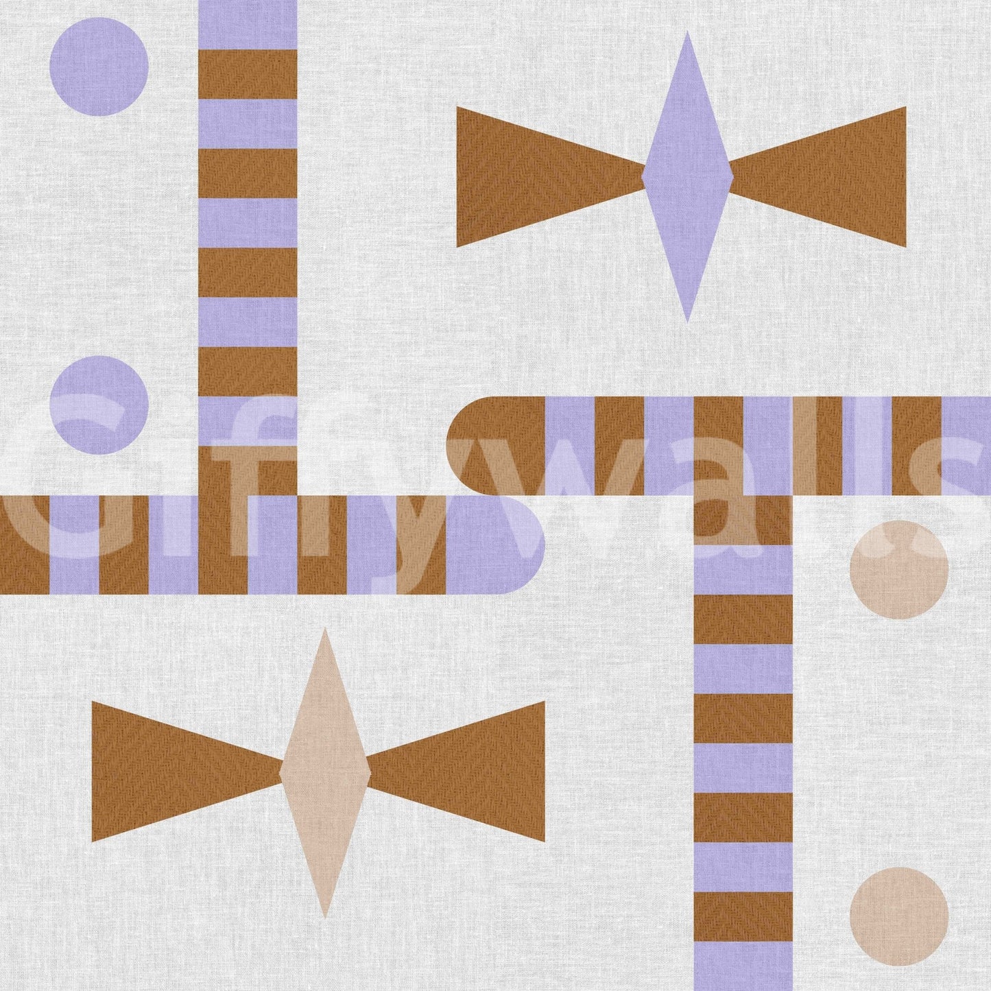 Angled shapes and curves in vintage colors