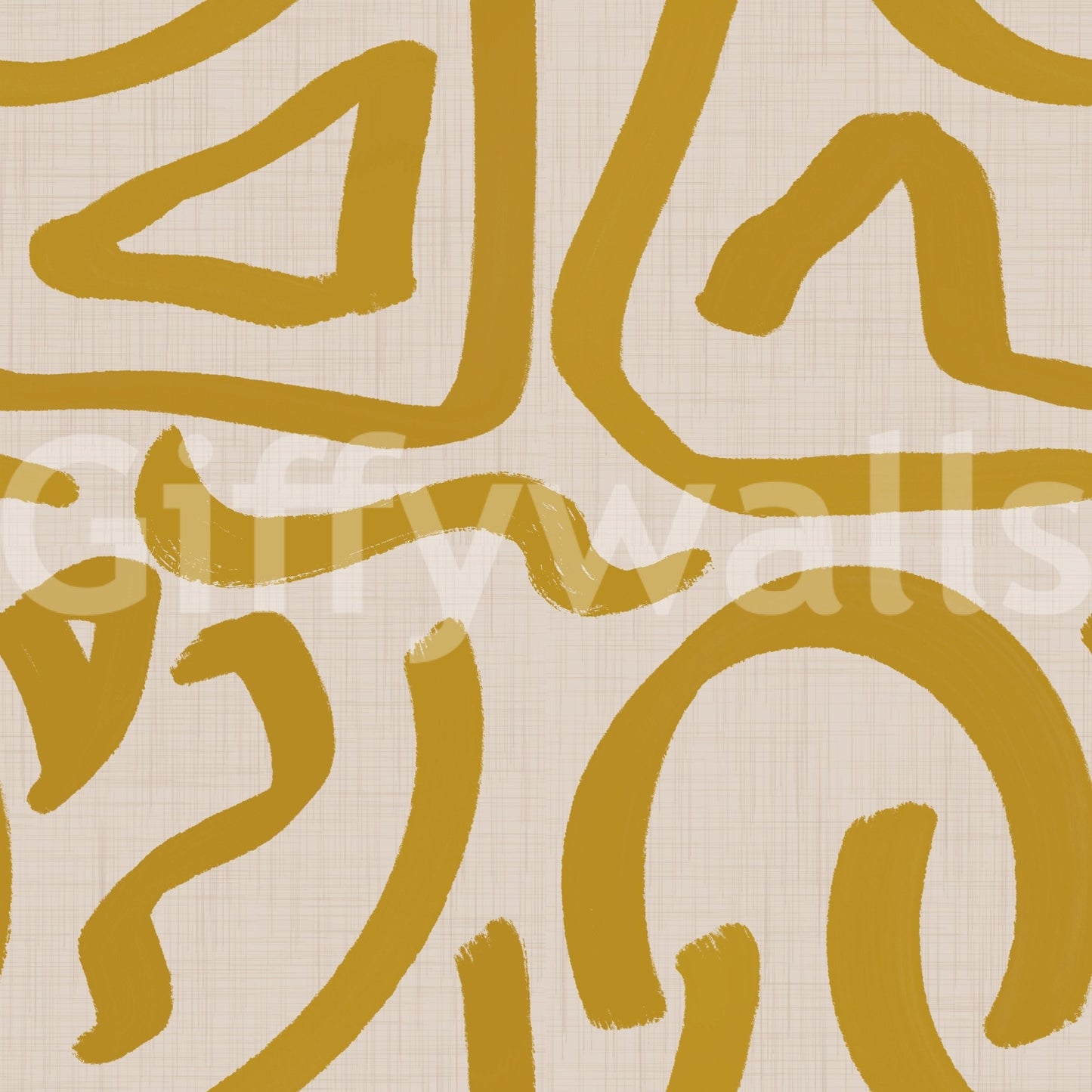 Retro brushstroke mustard wallpaper