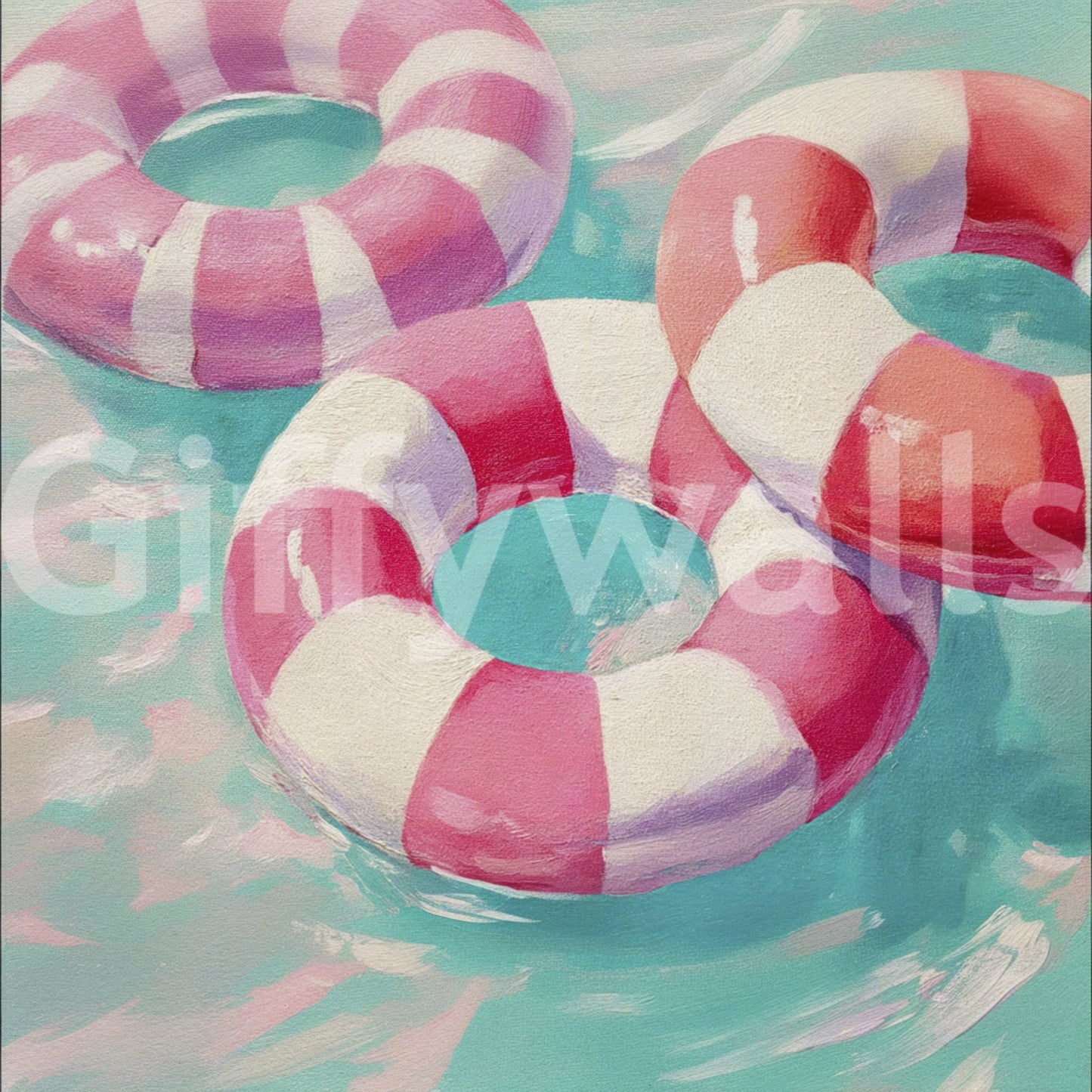 Bright, playful mural for summer-themed interior design