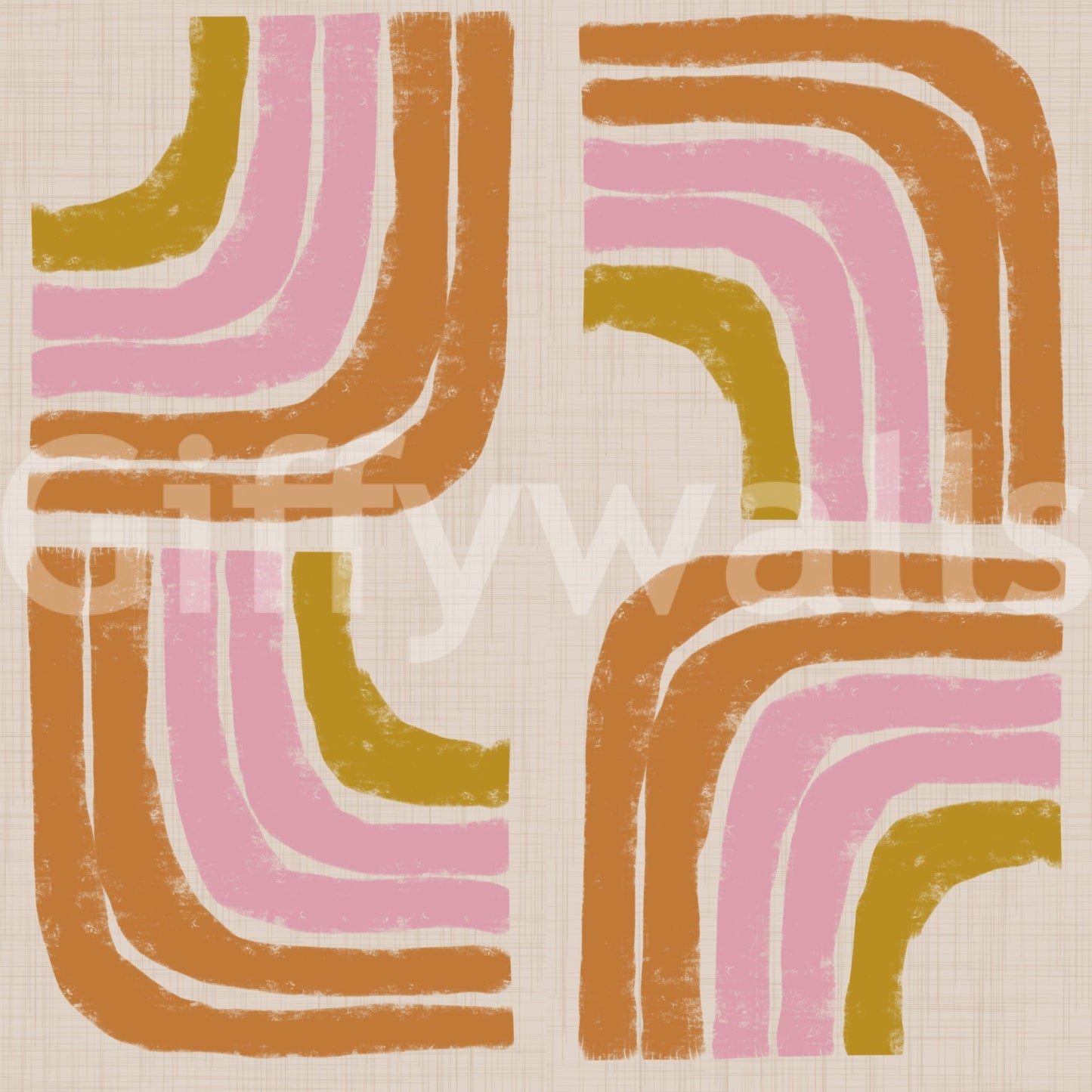 Mid century colorful geo wallpaper GD648