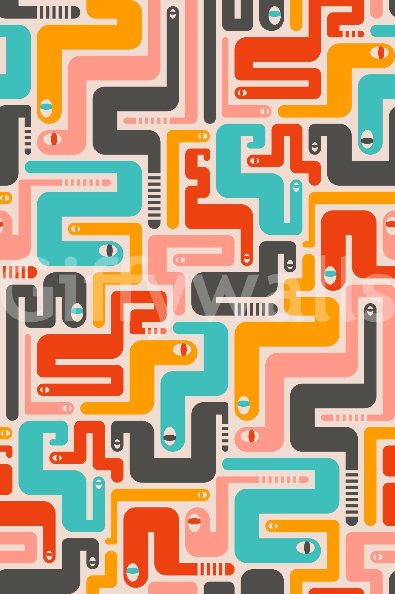 Celebrates abstract forms and bold lines.