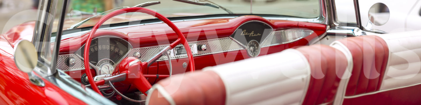 Retro Red: Bel Air Style Wall Mural