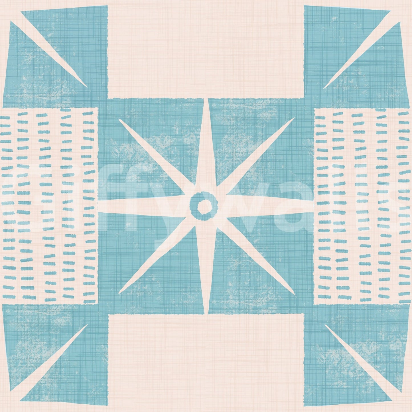 Quilt block wallpaper blue style