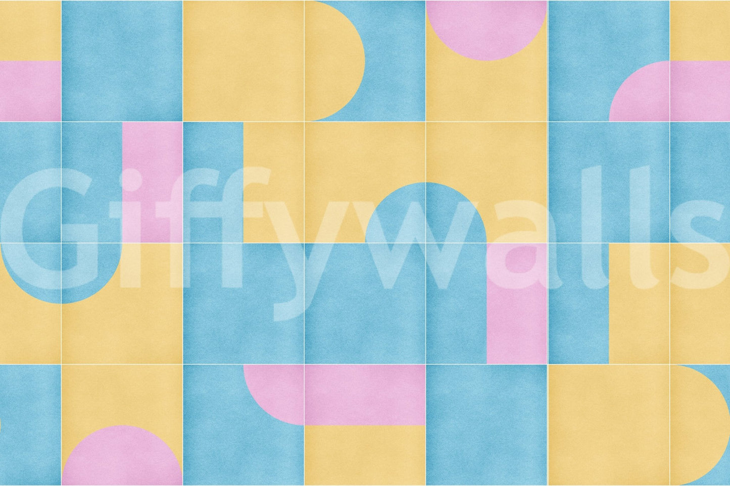 Artistic retro wall mural with tile layout, GD2592