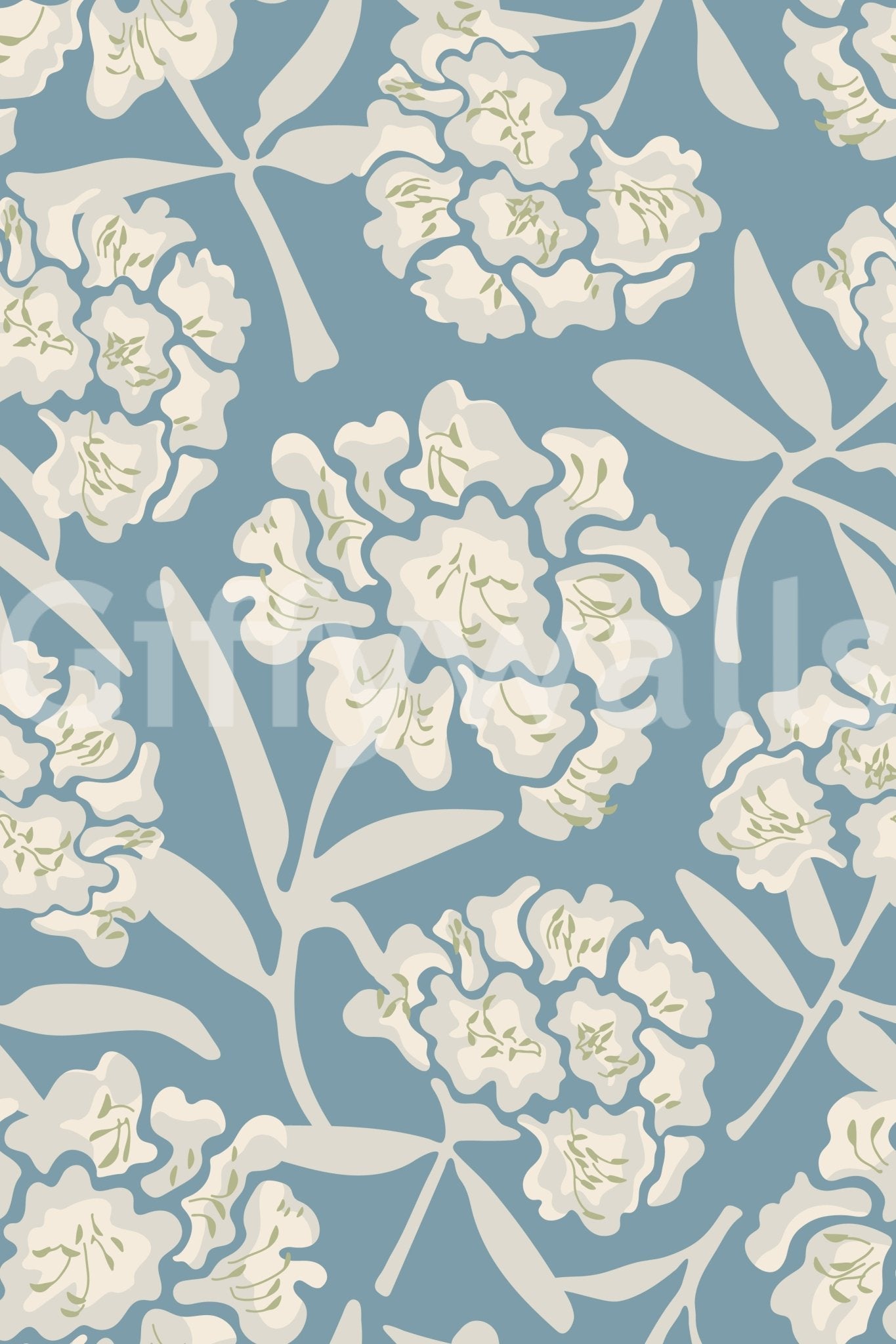 Cozy space with gentle vintage floral wallpaper