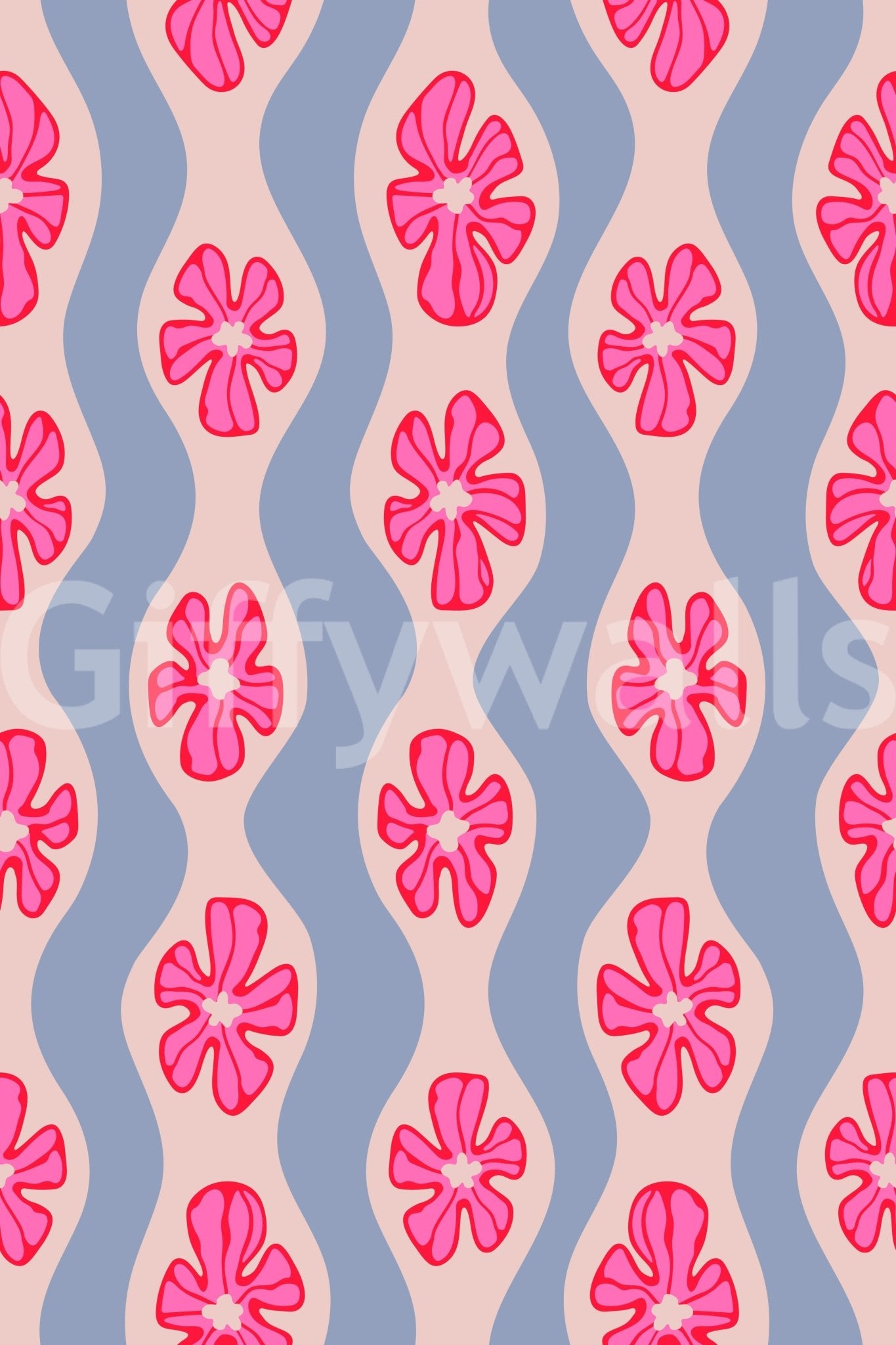 Dreamy pink and lavender wallpaper with retro energy