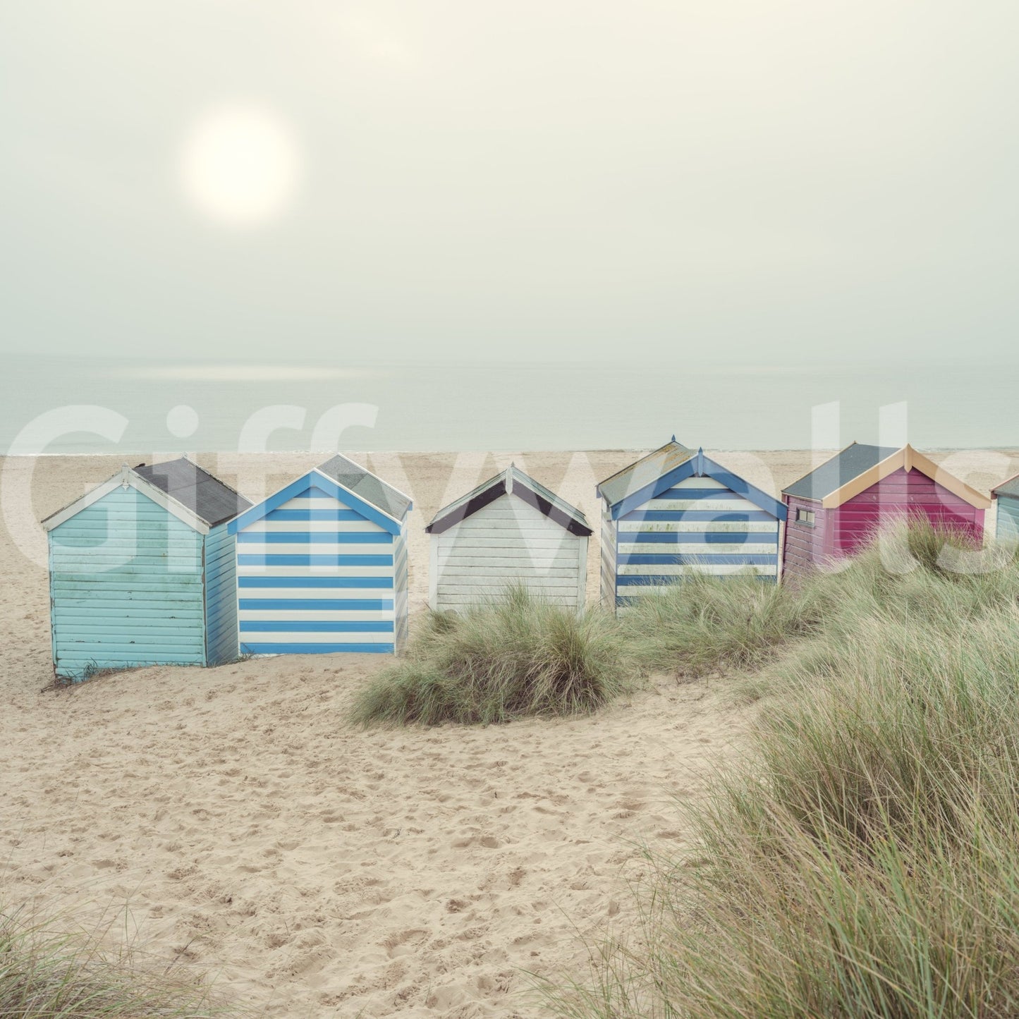 A high-quality serene beach wall mural for walls.