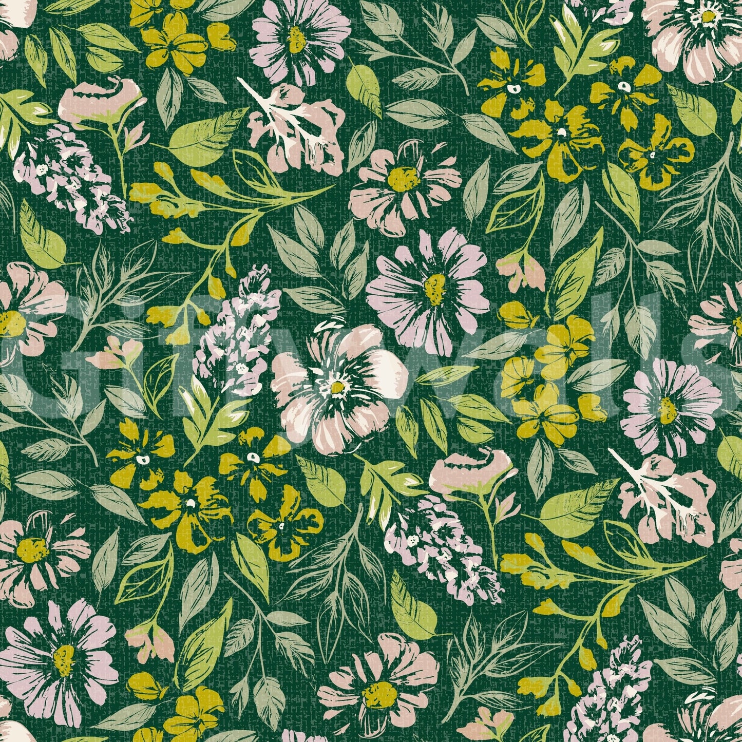 Rich botanical wallpaper mural