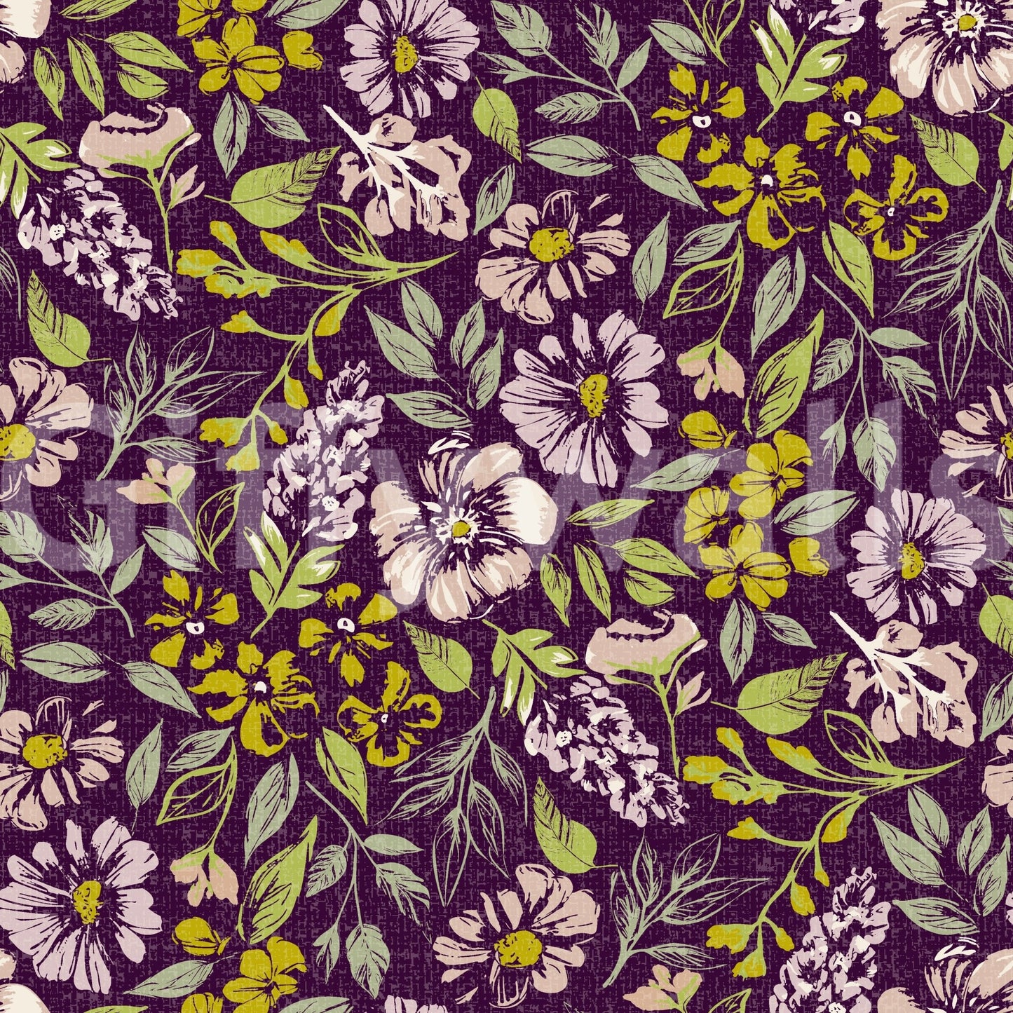 Rich botanical wallpaper mural