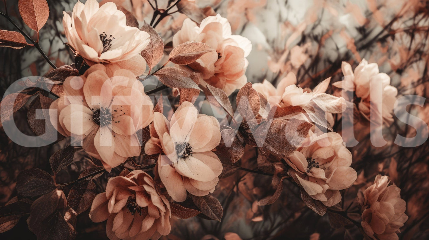 A high-quality serene flower wall mural for walls.