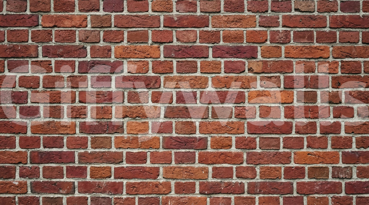 Rustic Red Brick Texture Wall Mural with natural brick variation and depth