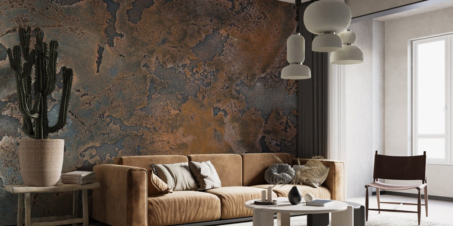 Reusable Rusty Metal Wall Mural for Interiors Metal-02