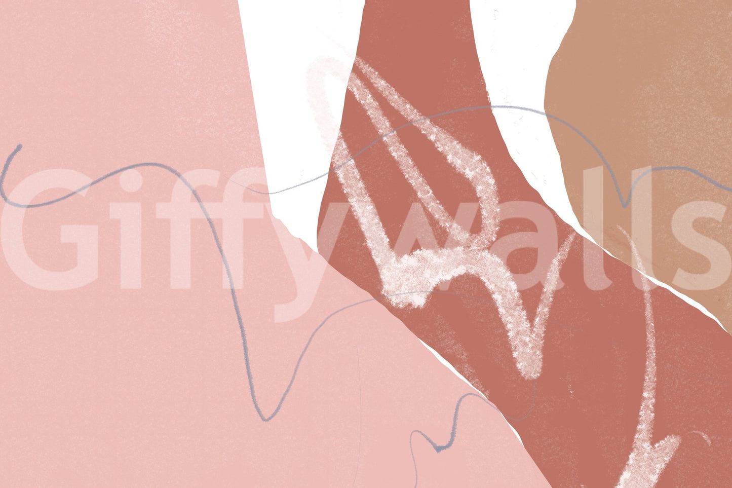 Splish-splash strokes, vivacious water, Sandy Blush Waves wall covering.