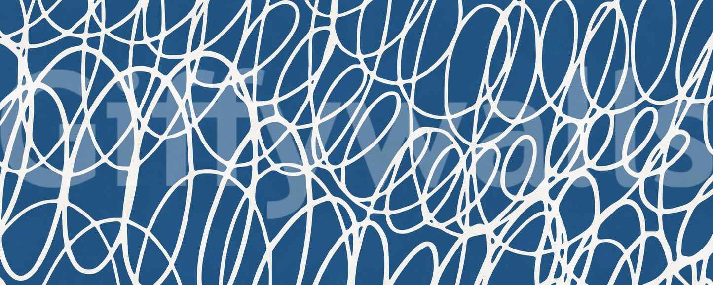 Abstract line Sapphire Scribbles wallpaper for walls engaging interior design.