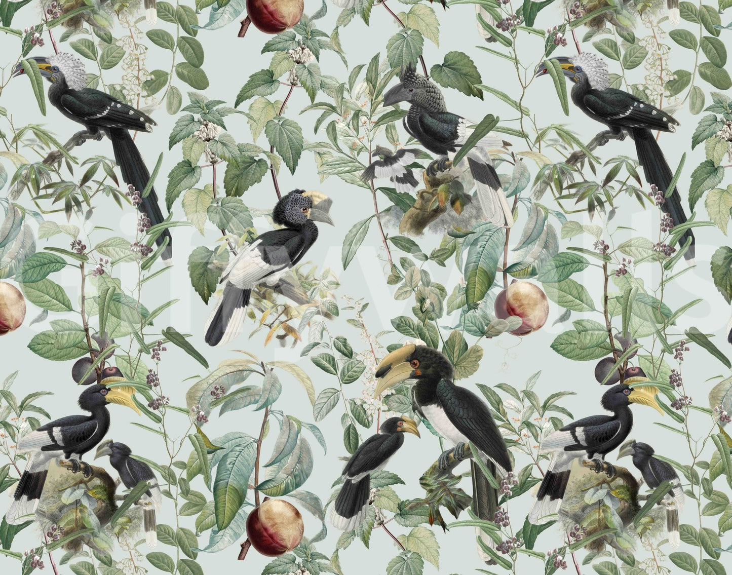 Earth-toned wallpaper with complete savannah imagery