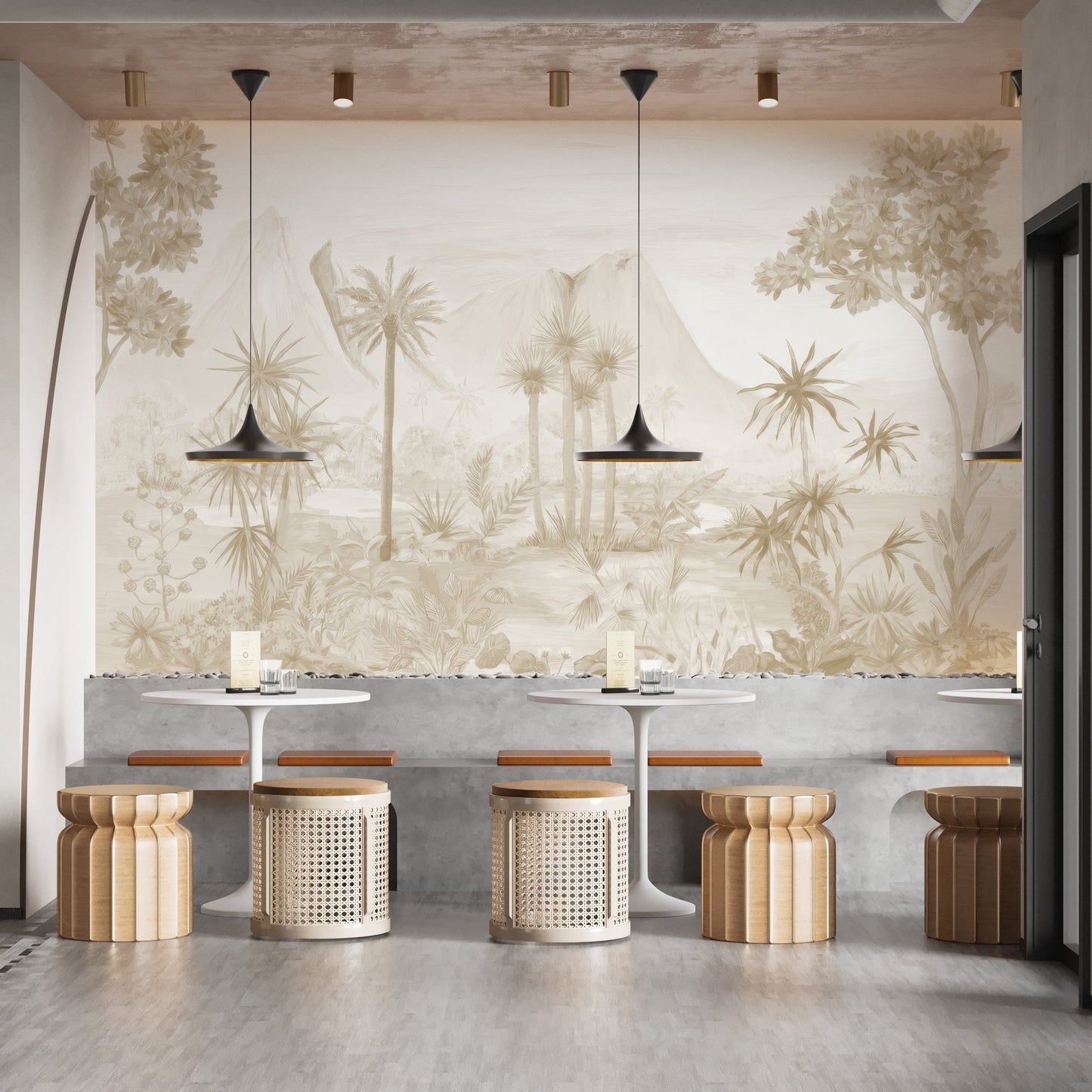Sepia Forest Wallpaper for dining room