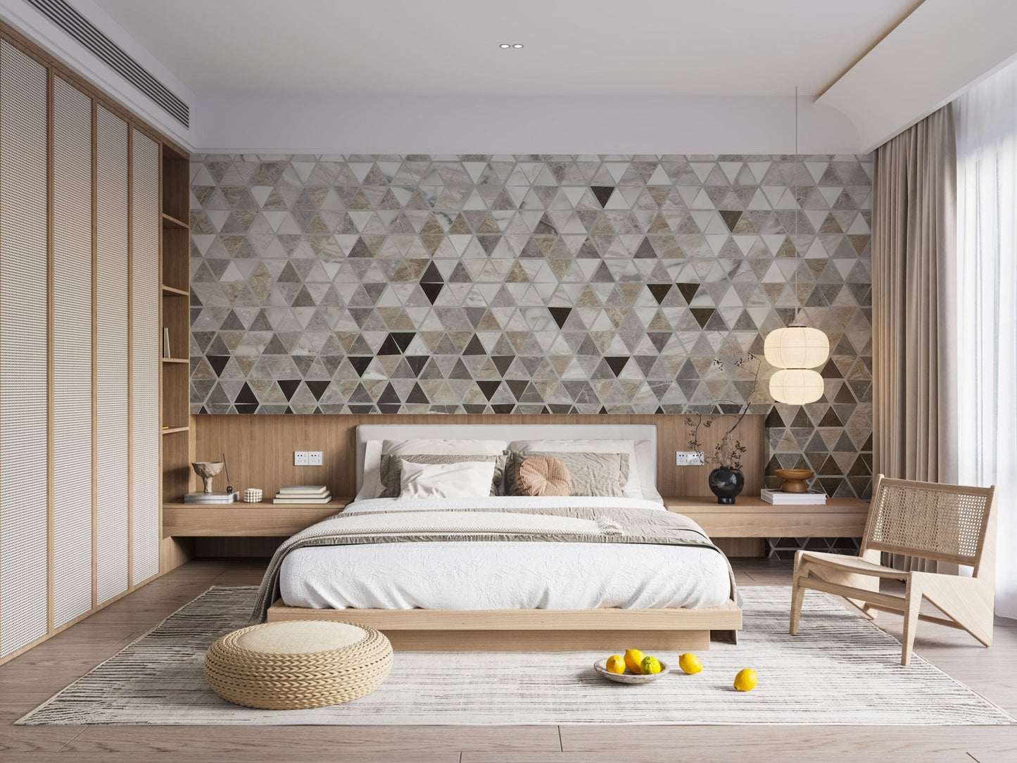 Chic Sepia Triangle Tiles Mural
A557