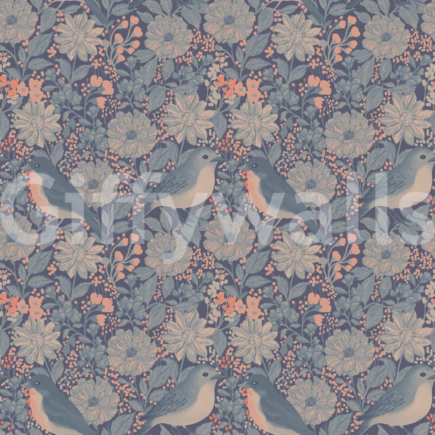 A high-quality serene bird wall mural for walls.