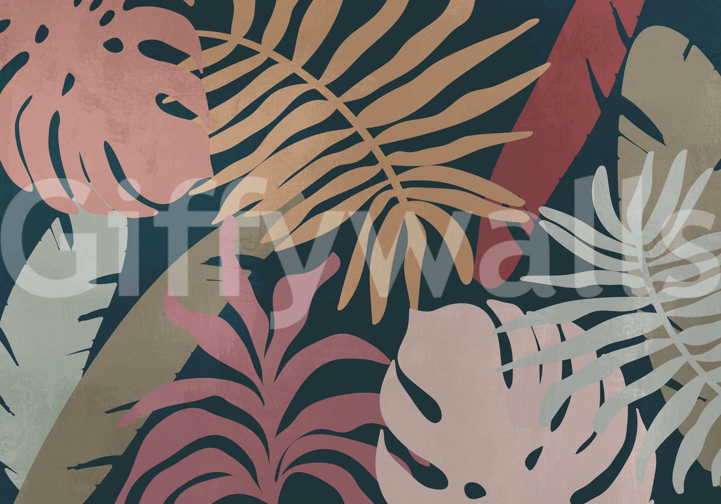 A high-quality serene leaf wall mural for walls.