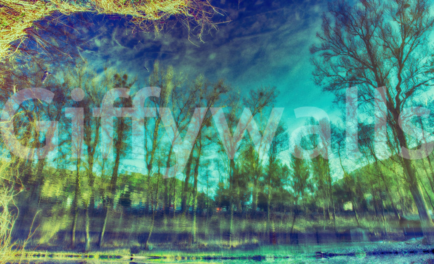 The Abstract Reflections mural makes a soft and subtle statement.