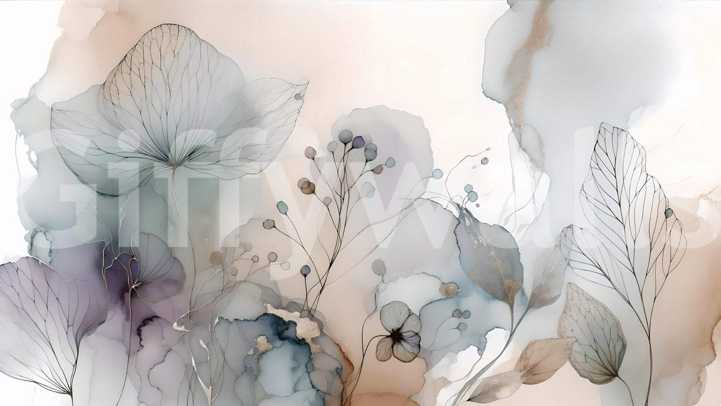 Dreamy blossom mural for calm and peaceful rooms