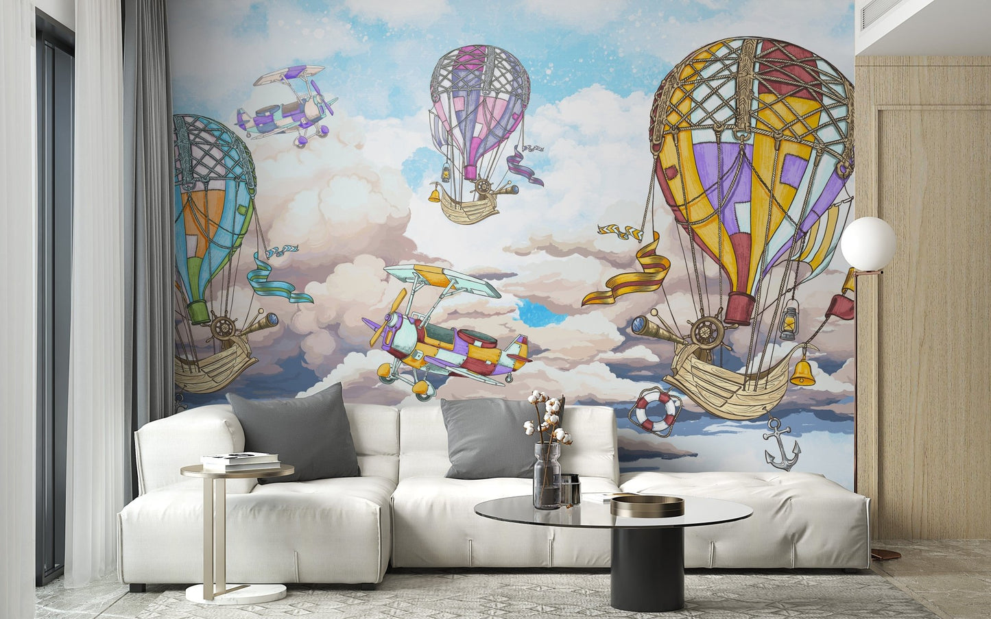 Sky & Hot Air Balloons Wallpaper & Wall Mural - Giffywalls A588