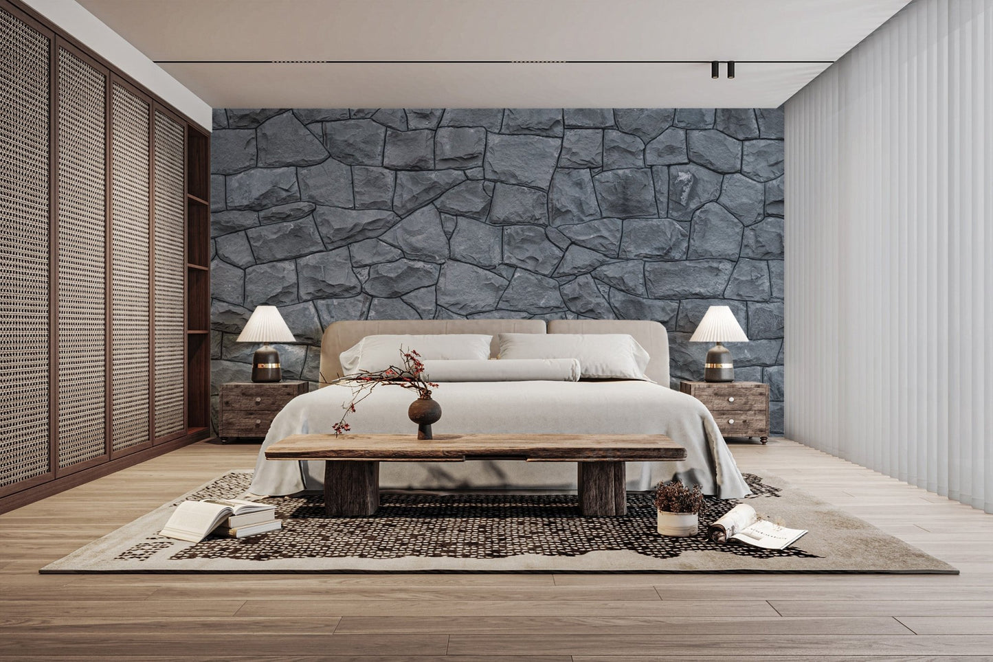 Natural rock wall mural stone-01