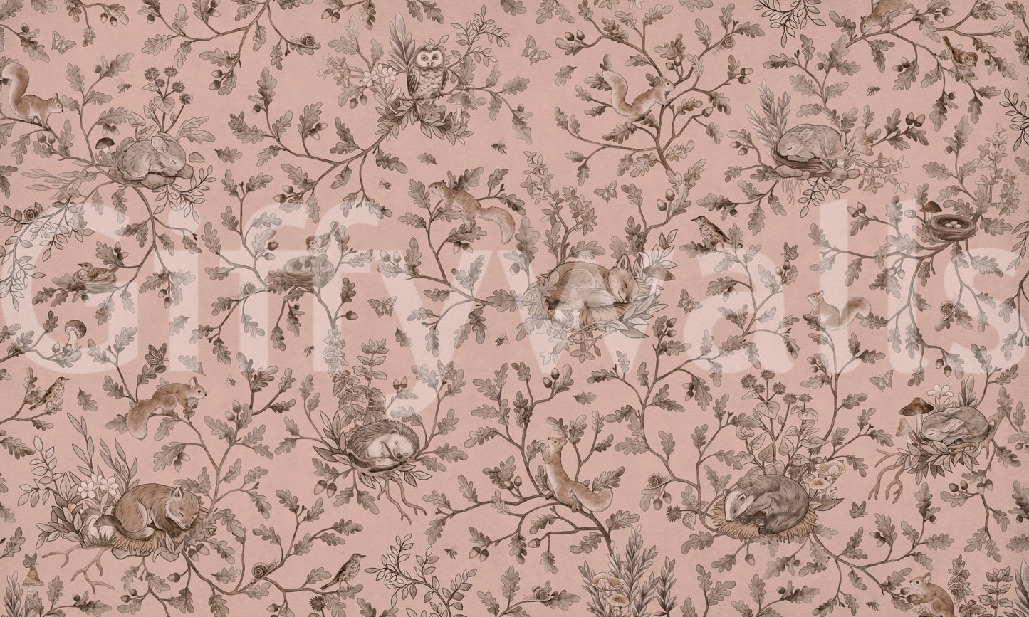 Minimalist space enhanced by Sleepy Hollow Wall Mural