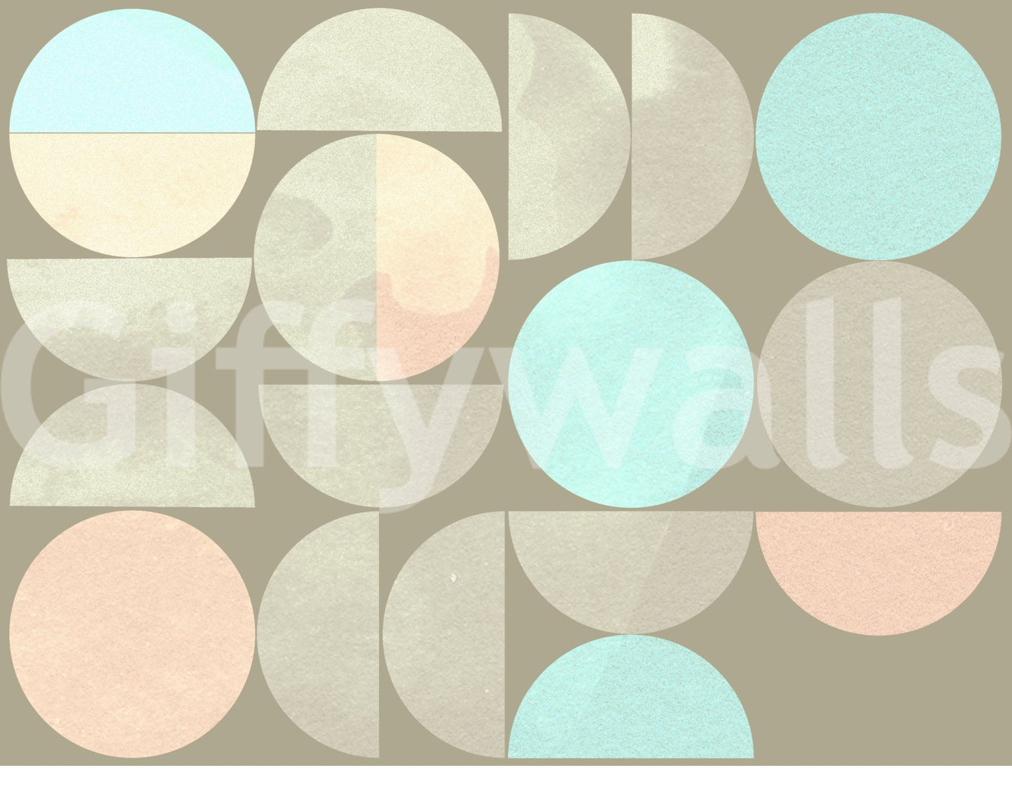 Serene Soft Circle Symphony mural wall design beige