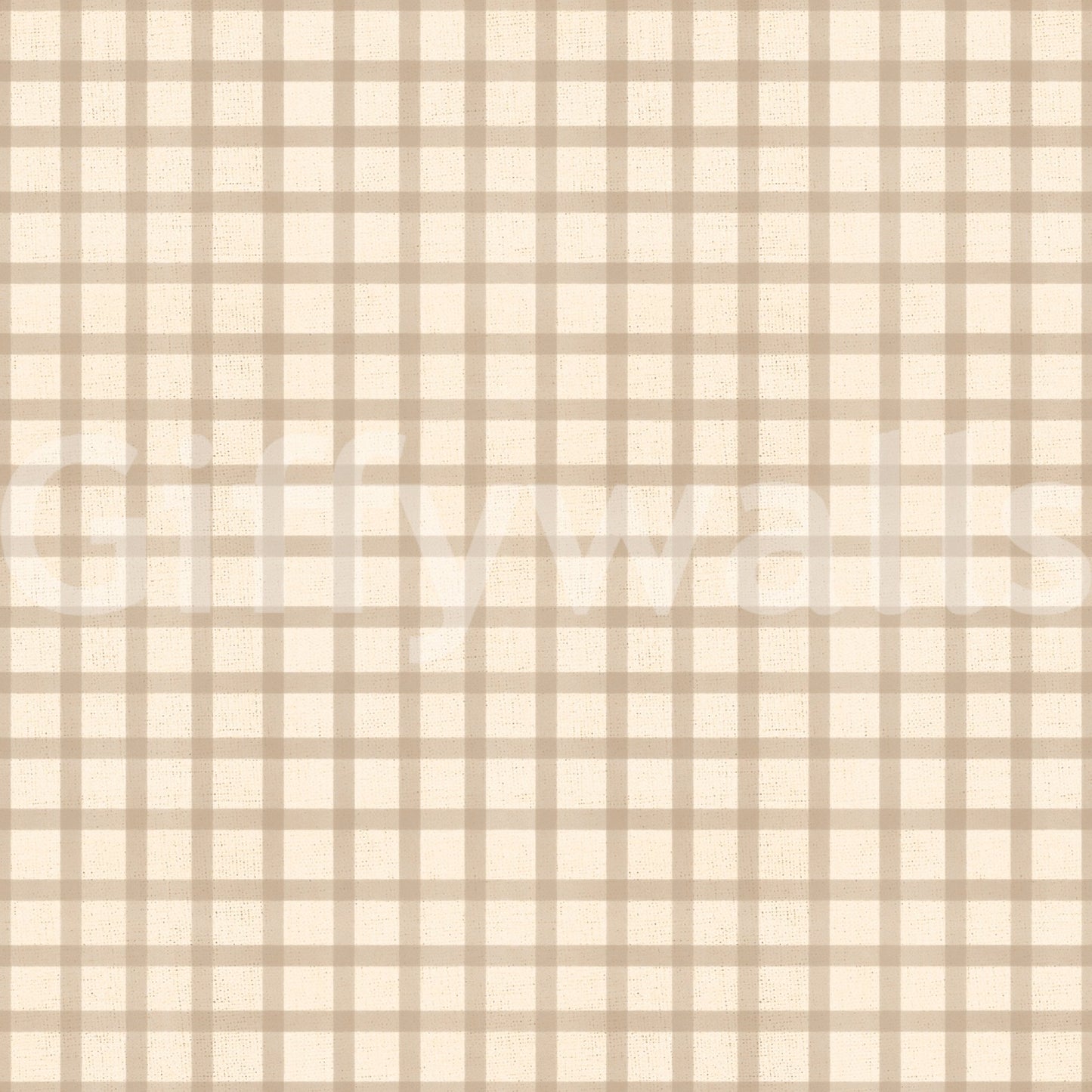 Neutral gingham wallpaper design with Soft Gingham On Canvas Vintage texture finish, GD9215