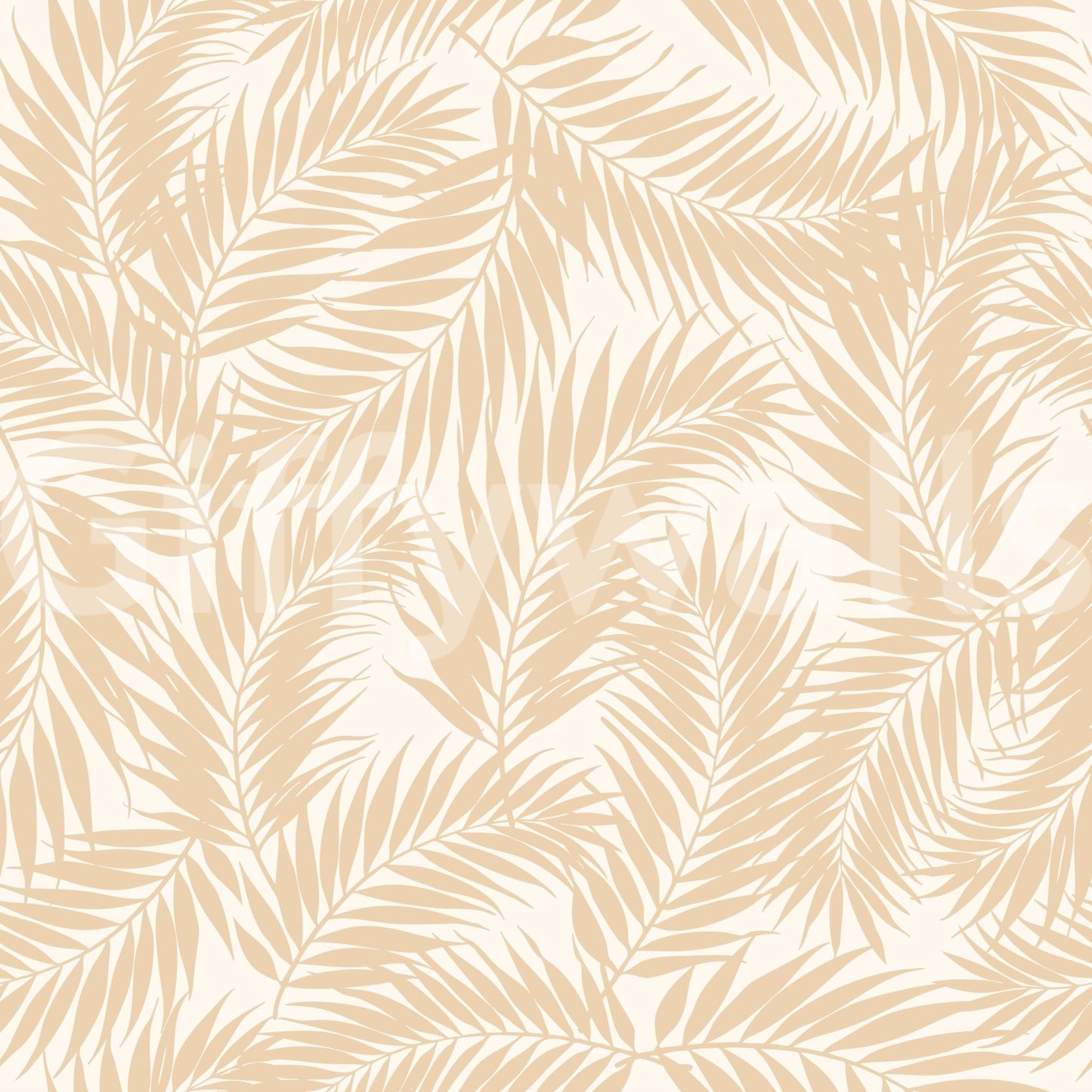 A seamless pattern of sketched palm leaves on a wall
