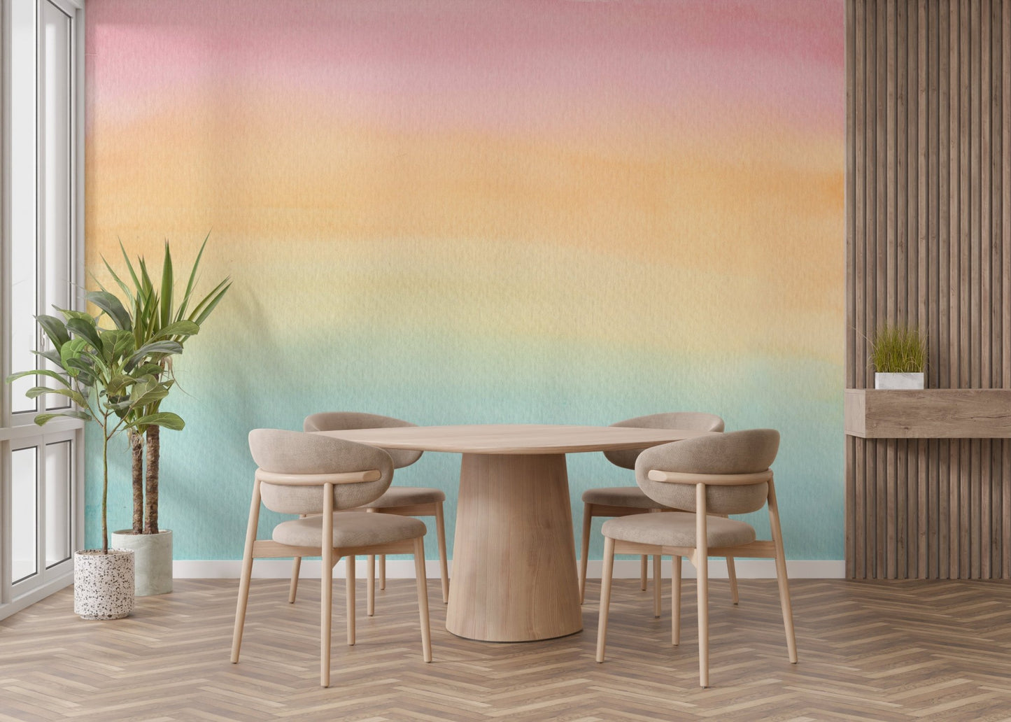 Soft Pastel Watercolor Gradient Wallpaper Mural - Giffywalls A207