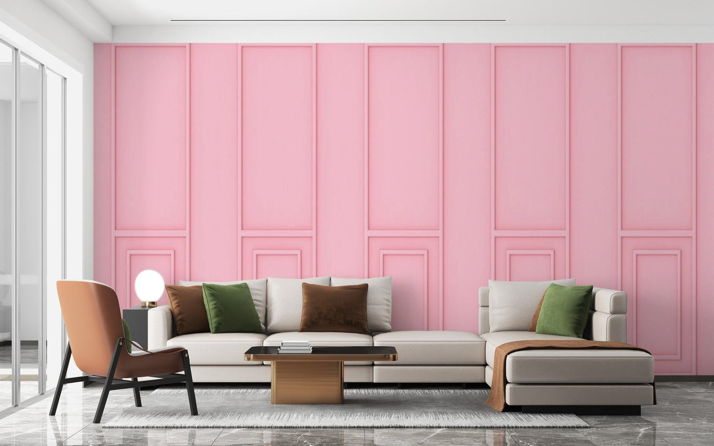 Soft Pink Wood Plank Mural Design wood-07