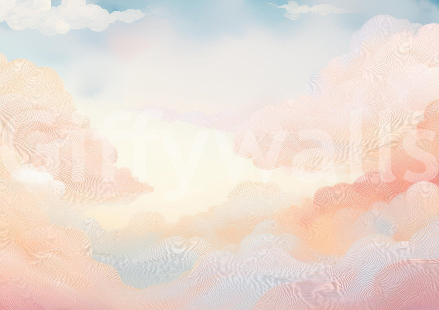 Serene sky mural with soft colors for peaceful rooms