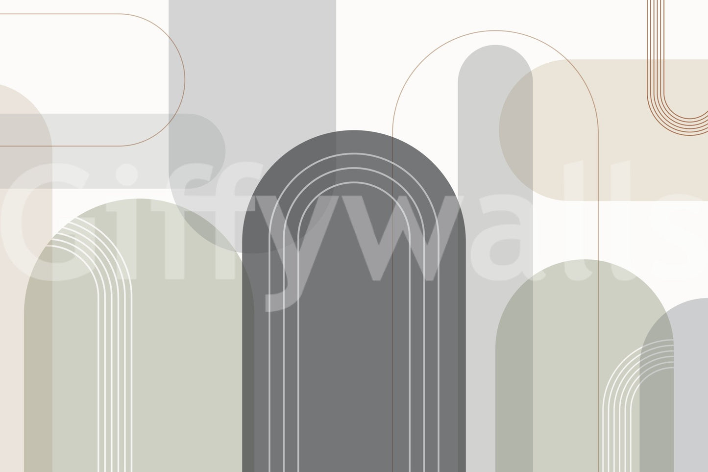 Stylish curved arch wallpaper for walls