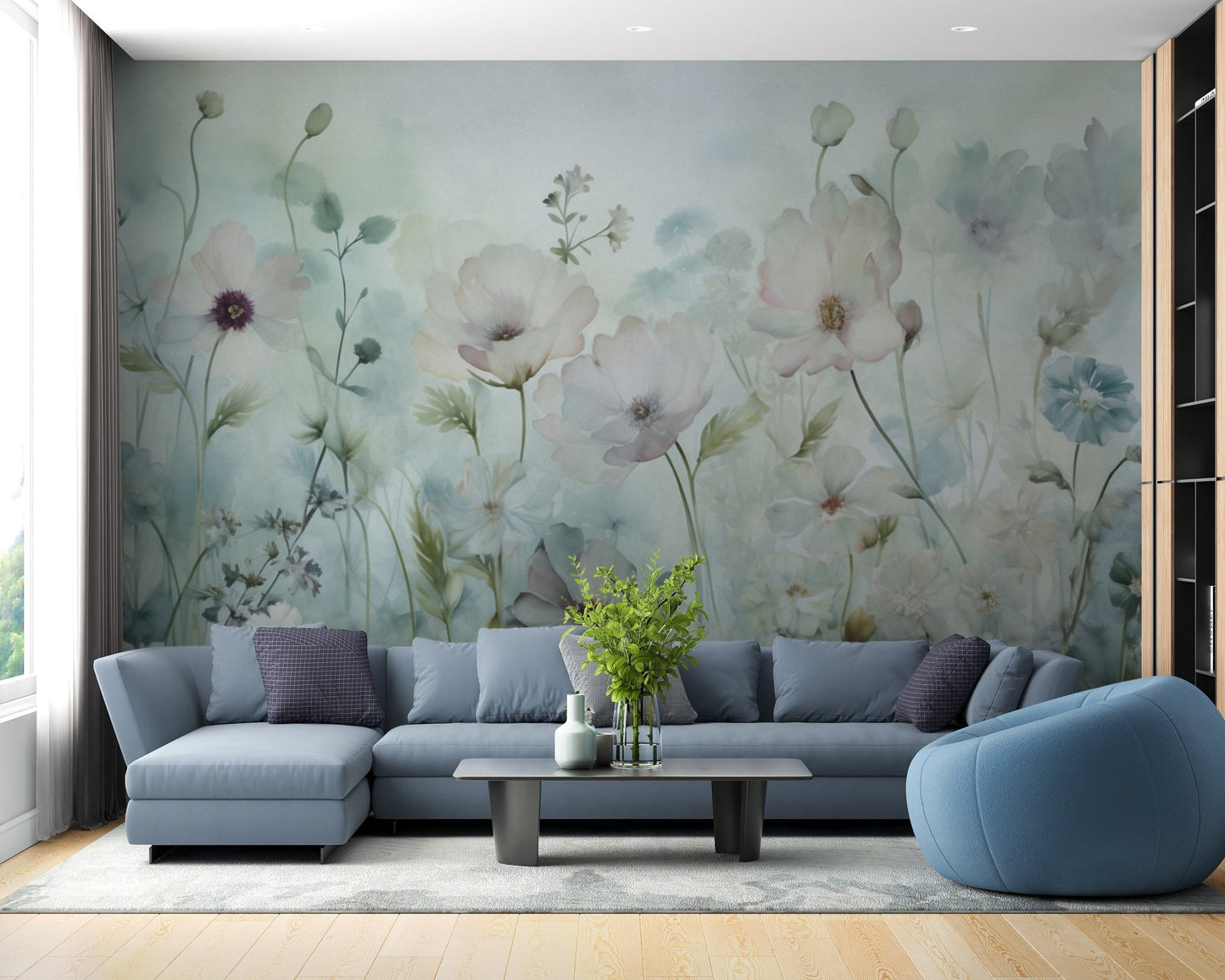 Spring Field Vintage Green Wallpaper - Giffywalls DTIL45