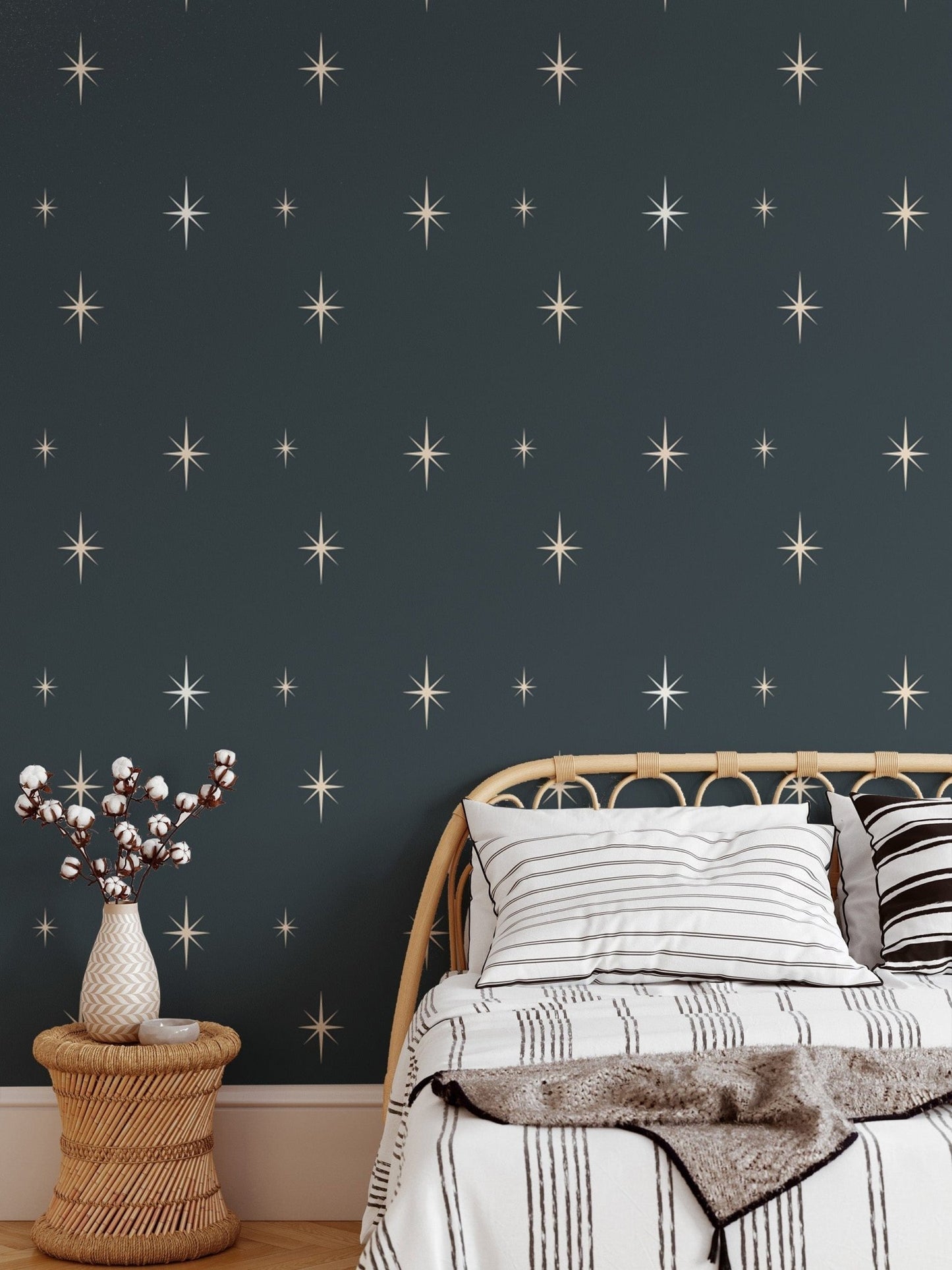 Starburst Dark Blue Wallpaper for a bold statement