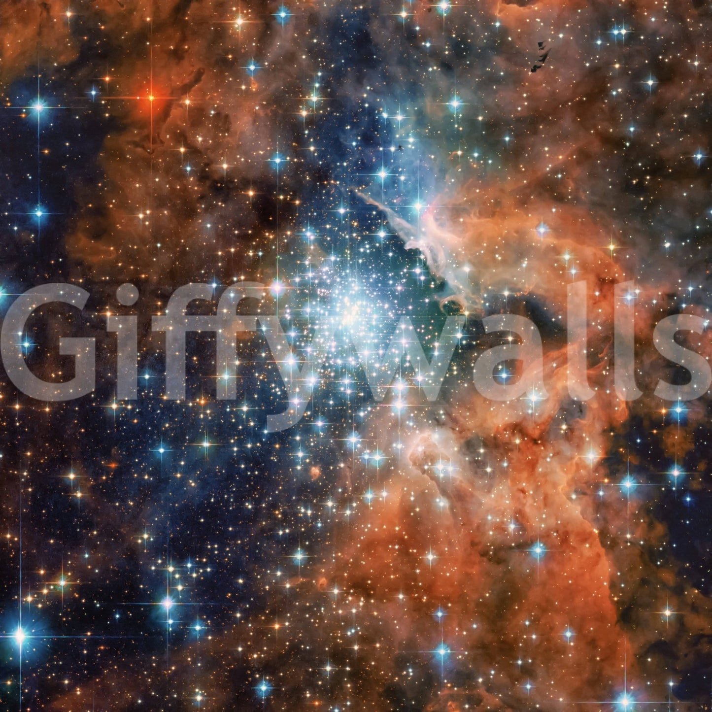 Professional library with night sky wallpaper mural Starlight Vista Wall Mural, GD7656