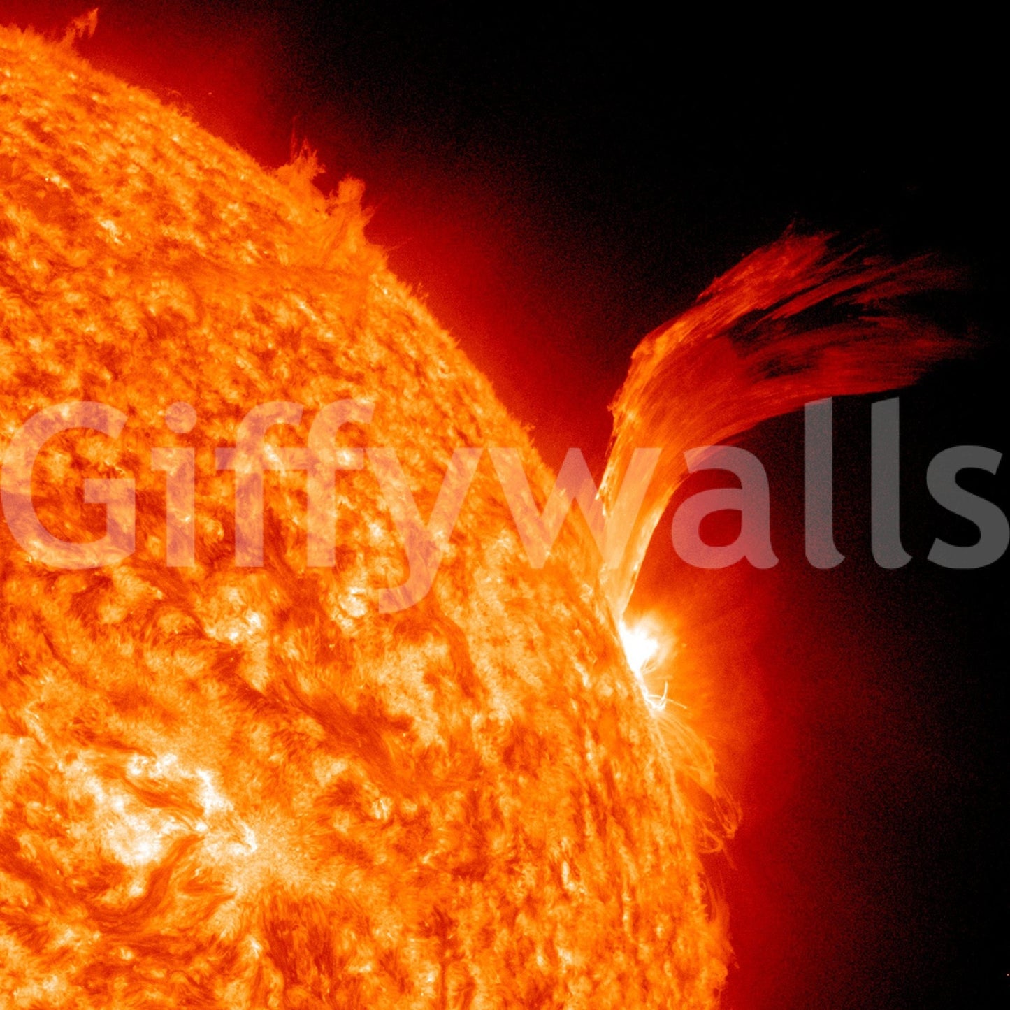 Abstract sun wall mural for a clean and industrial interior style.