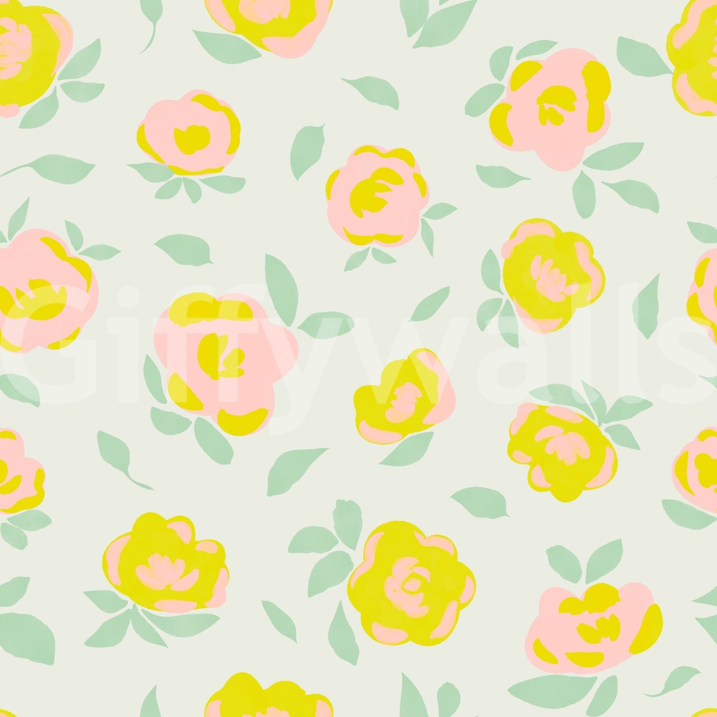Sunshine-inspired floral wall mural