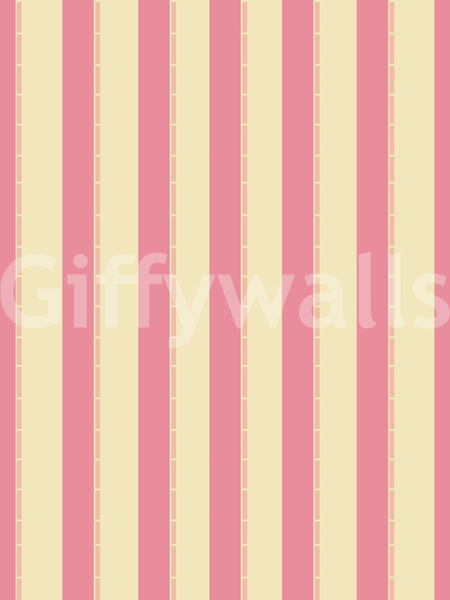 Sweet Stripes Wallpaper with vertical pink and beige bands in clean repeat pattern finish