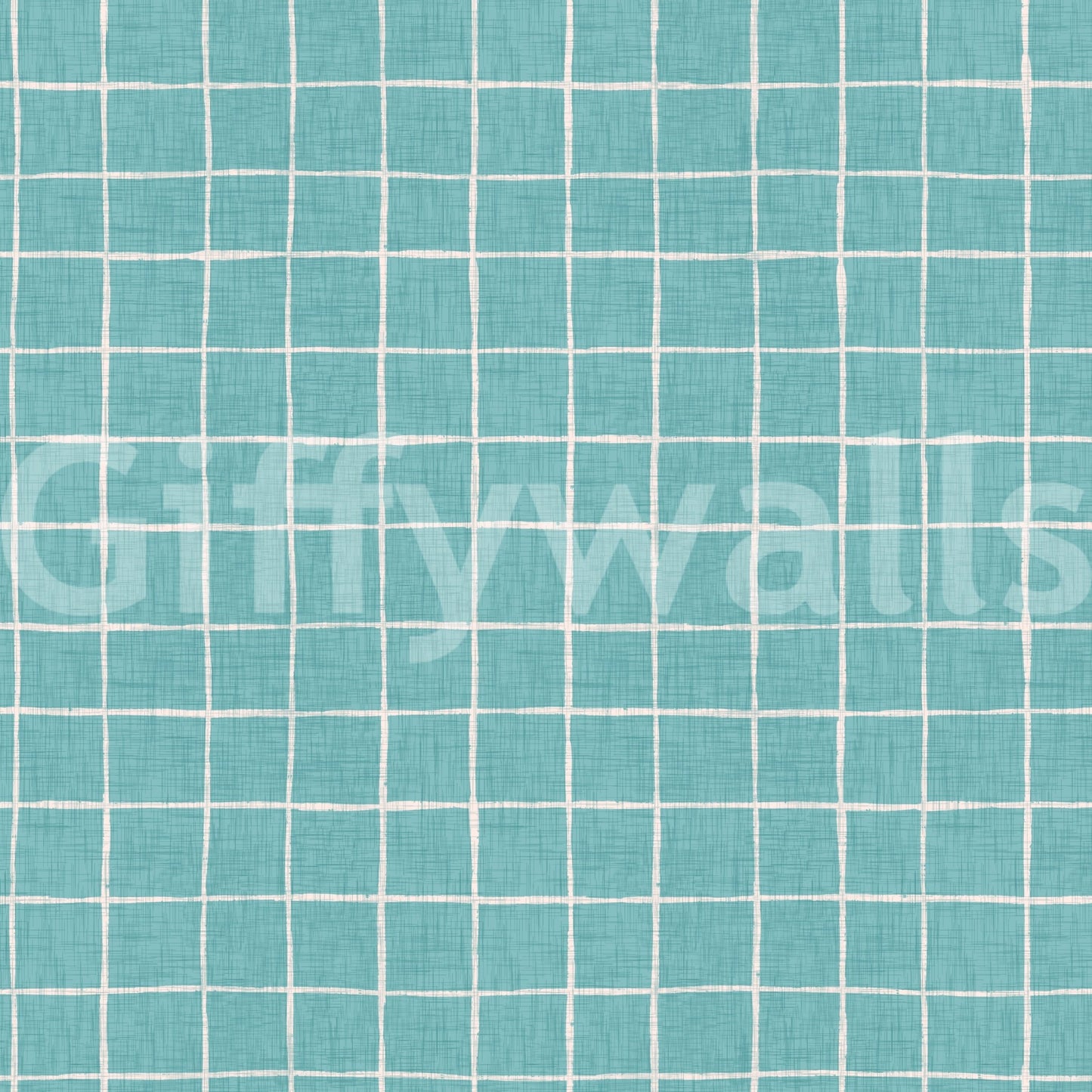 Soft teal linen pattern with hand-painted grid
