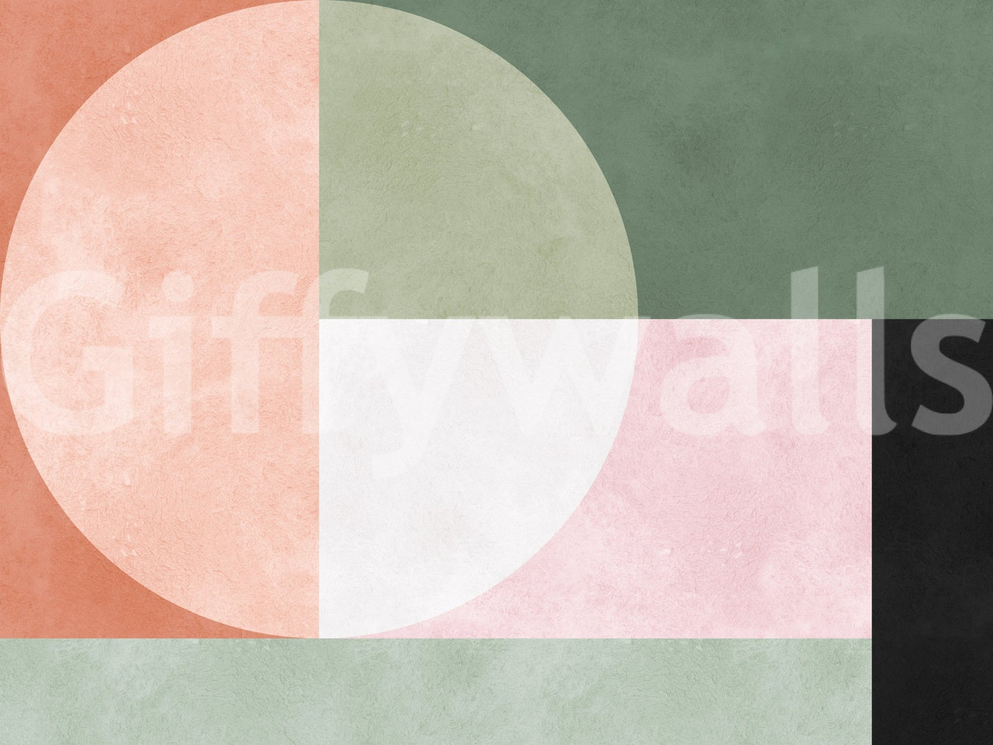 An artistic minimalist form mural for home decor.
